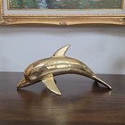 Vintage Brass Dolphin Porpoise Sculpture Statue Figurine Beach Decor 11 