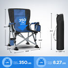 Blue Portable Camping Chair Heavy Duty Folding Chair W  Cup Holder Oversized