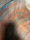 Vintage 18    Decorative Wood Bowl Swirl Design Brown Teal Large Centerpiece