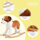 Wooden Rocking Horse Plush Dog Animal Rocker Ride On Toys Toddler 3 And Up