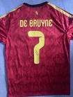 Kevin De Bruyne Hand Signed Belgium National Team Football Shirt  7 Rare coa