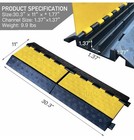 Foldable 3 Channel Rubber Cable Protector  22000lbs Load Capacity Wire Hose Pipe