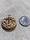 Rare Victorian 1920 s Antique Locket Art Motif Cross Stone Pendant W h Co 