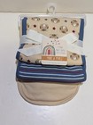 New Millie   Myles Set Of 3 Burp Cloths Soft Padded Baby Blue Beige Nwt