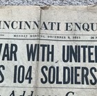 Ww2 Japan At War With United States - Dec 8  1941 Cincinnati Enquirer Newspaper