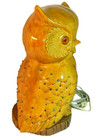 Vintage Atlantic Mold Ceramic Gold Owl W  Lighted Base Lg 16 5  Rare Mold Mcm