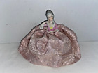 Vintage Marie Antoinette Porcelain Victorian Pin Cushion Half Doll Pink Gown