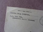 1939 Envelope Colvin Drug Co Springfield Colorado To Davis Brothers Drugs Denver