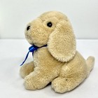 Russ Berrie Puppy Dog Ginger Tan Plush Blue Bow Pink Ears 10    Lab Vintage
