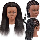 100  Real Hair Mannequin Head training Manikin Cosmetology Doll 14 Inch