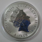 2021 Queens Beasts White Horse Of Hanover 10 Oz  9999 Silver Coin   In Capsule