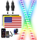 2ft-6ft Atv Utv Cob Led Whip Lights W  App   Remote Control Rgb Spiral Chasing