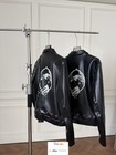 American High Street Vintage Biker Faux Leather Jacket Unisex Lapel Zip Up Coat