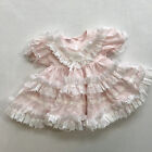 Vintage Girls Pink White Party Pageant Dress Twirl Toddler Circle Cut Mini World
