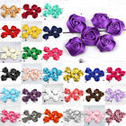 Wholesale 1  Satin Rose Ribbon Flower Lot Small Applique For Diy Craft Supply