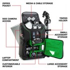 Usa Gear S17 Camera Backpack     Large Dslr Bag With Laptop   Tripod Storage