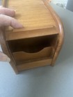 Vintage Mcm Teak Tambour Roll Top Desk Storage Box Cassette Recipe 