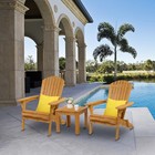 Set Of 2 Adirondack Outdoor Patio Deck Wood Lounge Chair Folding Patio Furniture