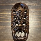 Vintage Hand Carved Solid Wood Tribal Tiki Mask Hawaiian Pacific Culture
