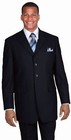 Men s Basic Polyester 3 Button Jacket With Pant Suit Set Black By Milano Moda 