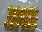 2 Pack Of Gold Dreadlock Metal Cuff Filigree Tube Braid Bead Hair Decoration 