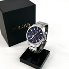 New W box bulova Marine Star 96b256 Blue Dial Chronograph Men s Quartz Watch