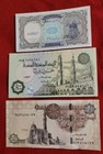  3   Egyptian  Paper Money Banknote Unc 