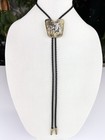 Vintage Gold Tone Western Silver Rodeo Bucking Bronco Cowboy Bolo Tie