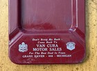 Vintage Van Cura Motor Sales Metal Advertising Ashtray Grand Haven Michigan
