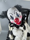 Rare Vintage Clown Jack In The Box Black White Polka Dot Striped 6  Box Works