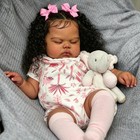 19 Inch Reborn Baby Doll African American Girl Realistic Silicone Vinyl