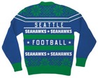 Adult Mens Seattle Seahawks Blue Football Ugly Christmas Sweater Halloween S-3xl