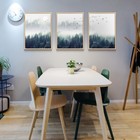 Canvas Wall Art Natural Wood 3 Panel Set Foggy Forest 20 x28  Stretched Framed