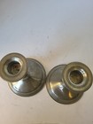 Pair Vintage Weighted Empire Pewter  777 Candlesticks