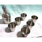 Vintage Travel 6 Shot Glass Set  Mcm Ss Non-magnetic Barware