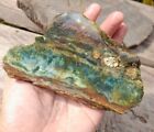 Bluish Green Agatized Jasper Lapidary  Natural Rough Slab Specimen  Large 540 Gr