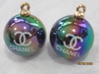Chanel 2 Charms  White Cc   Mixed Colors With Gold Tone  20mm  3 4  