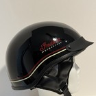 Indian Motorcycle Pinstripe Half Helmet Black Mens Medium Riding Touring Safety