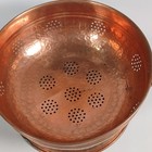 Vintage Hammered Copper Colander Strainer Brass Handles 9 Inch Kitchen Cooking
