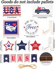 4th Of July Tiered Tray Decor  12pcs Red White Blue Wooden Decoration Set
