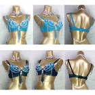 Women Beaded Sequins Belly Dance Costume Samba Carnival Dance Top Bra 10 Colors
