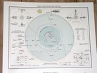 1930 Original Vintage Map Of The Moon And Solar Systems Stars Heavens Astronomy