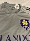 Adidas Orlando City Sc Away Soccer Jersey Mens Size Large Gray Mls Football Kit