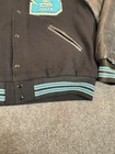 Vintage Santiago High School Hockey Varsity Jacket Xl 2001 Champs Leather Wool