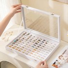 Frebeauty Ring Organizer Tray 100 Slots Ring Holder Clear Lid Velvet Storage