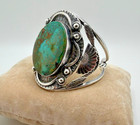 Huge  Vintage Navajo Royston Turquoise Sterling Silver Bracelet 84g 