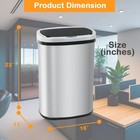 13 Gallon Kitchen Trash Can Automatic Touch Free Garbage Can With Lid Stainless