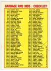 1985 Topps Garbage Pail Kids Os1 1st Series Adam Bomb Checklist Card 8a Glossy