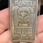 Rare  Ronel 1 Oz  999 Fine Silver Bar - Vintage Toned - Hollywood  Ca