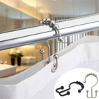 10pcs Rusts Resistant Shower Curtain Rings With Smooth Rolling Beads Double Hook